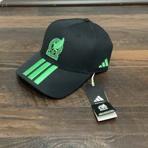 Adidas Mexico 26 Baseball Cap With 3-Stripes - Black/Semi Flash Green